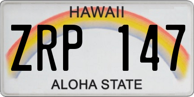 HI license plate ZRP147