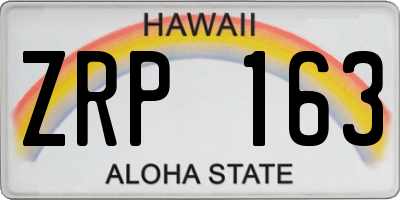 HI license plate ZRP163