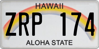 HI license plate ZRP174