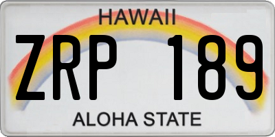 HI license plate ZRP189