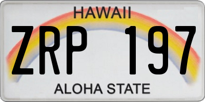 HI license plate ZRP197