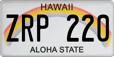 HI license plate ZRP220
