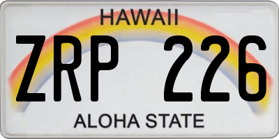 HI license plate ZRP226