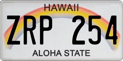 HI license plate ZRP254