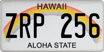 HI license plate ZRP256