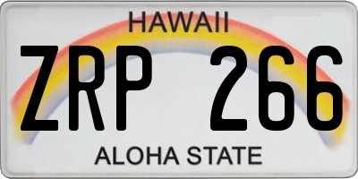 HI license plate ZRP266