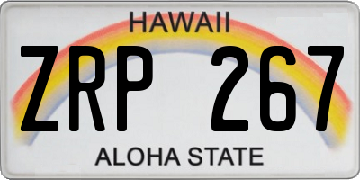 HI license plate ZRP267