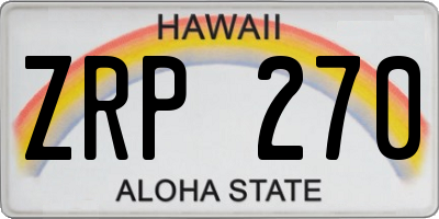 HI license plate ZRP270