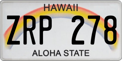 HI license plate ZRP278