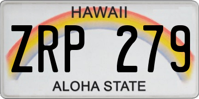 HI license plate ZRP279