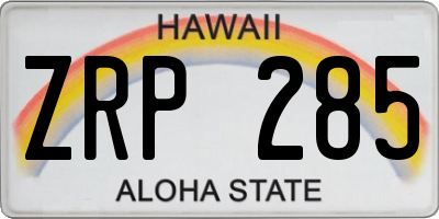 HI license plate ZRP285