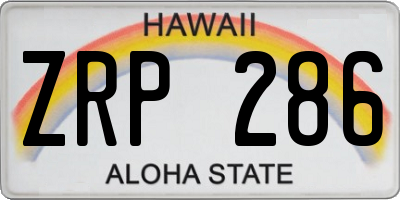 HI license plate ZRP286