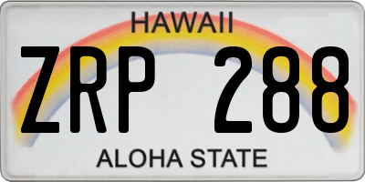 HI license plate ZRP288