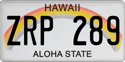 HI license plate ZRP289