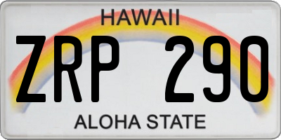 HI license plate ZRP290