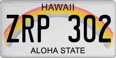 HI license plate ZRP302