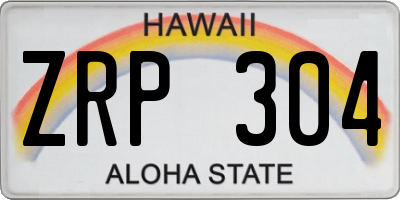 HI license plate ZRP304