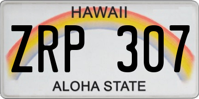 HI license plate ZRP307