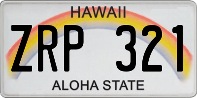 HI license plate ZRP321