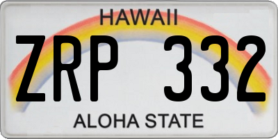 HI license plate ZRP332