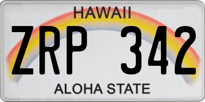 HI license plate ZRP342