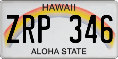 HI license plate ZRP346