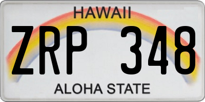 HI license plate ZRP348