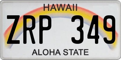 HI license plate ZRP349