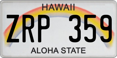 HI license plate ZRP359