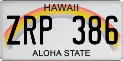 HI license plate ZRP386