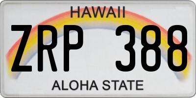 HI license plate ZRP388