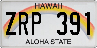 HI license plate ZRP391