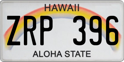 HI license plate ZRP396