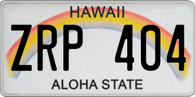 HI license plate ZRP404