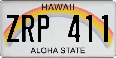 HI license plate ZRP411