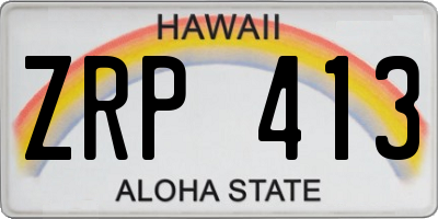 HI license plate ZRP413