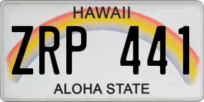 HI license plate ZRP441