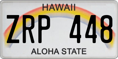 HI license plate ZRP448