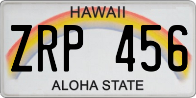 HI license plate ZRP456
