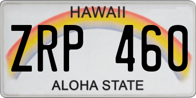 HI license plate ZRP460