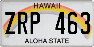 HI license plate ZRP463