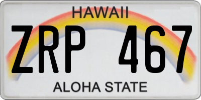 HI license plate ZRP467