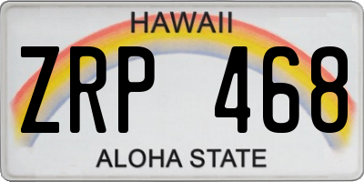 HI license plate ZRP468