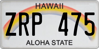 HI license plate ZRP475