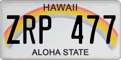 HI license plate ZRP477