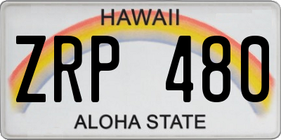 HI license plate ZRP480