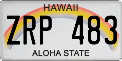 HI license plate ZRP483