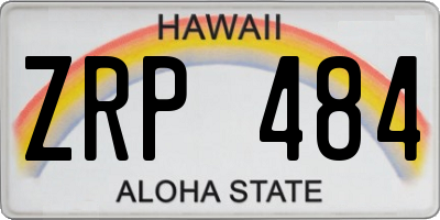 HI license plate ZRP484