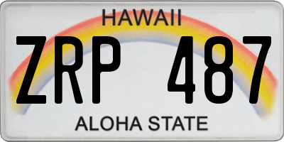 HI license plate ZRP487
