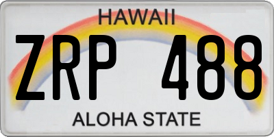 HI license plate ZRP488